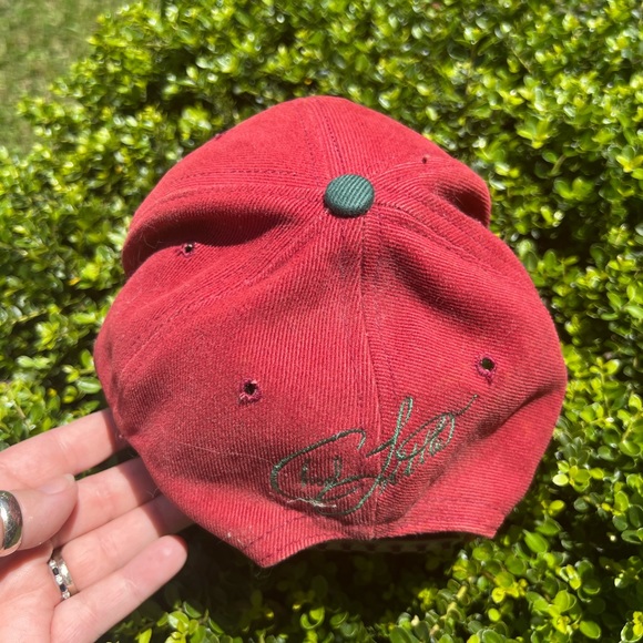 Vintage John Deere Motorsports Chad Little Snapback Trucket Cap Green Red USA - Picture 5 of 6